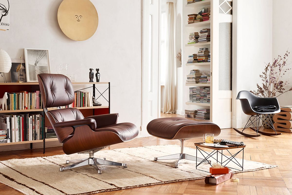 Vitra Eames Lounge chair met Ottoman loungestoel 