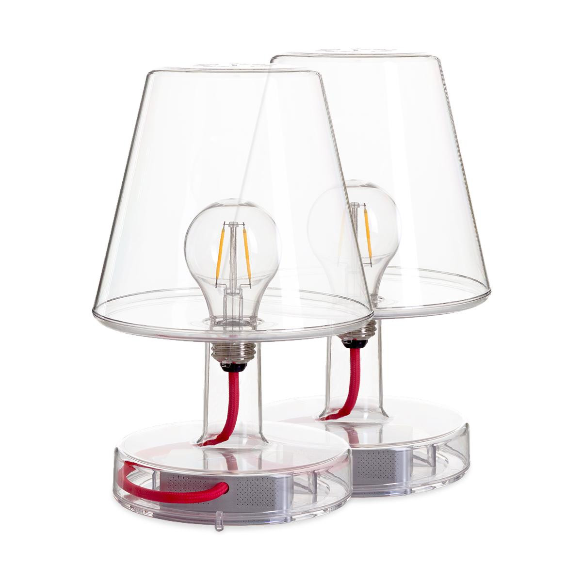 Transloetje tafellamp LED oplaadbaar set van 2 transparent |