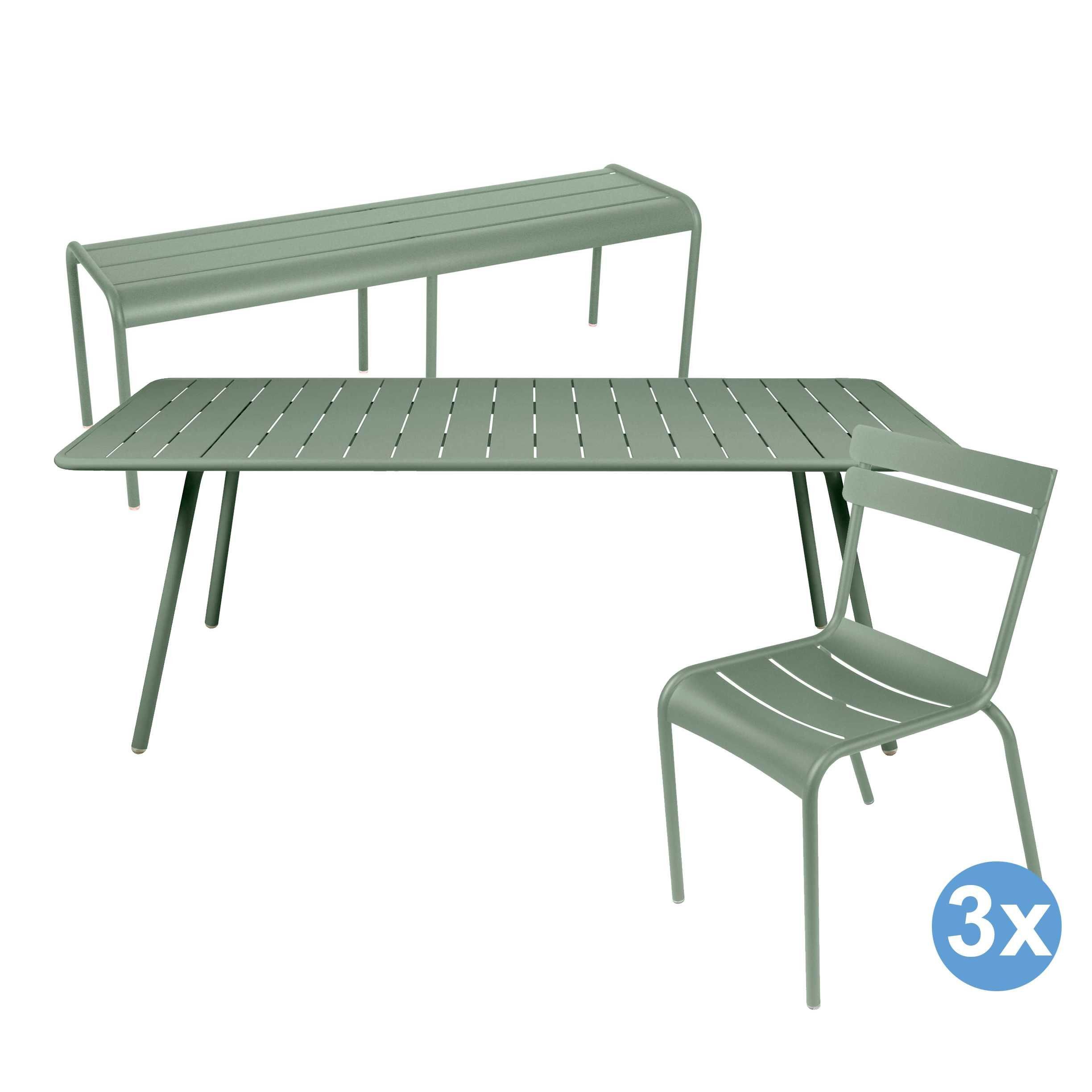 Lijken Communistisch Th Fermob Luxembourg tuinset 207x100 tafel + tuinbank + 3 stoelen | Flinders