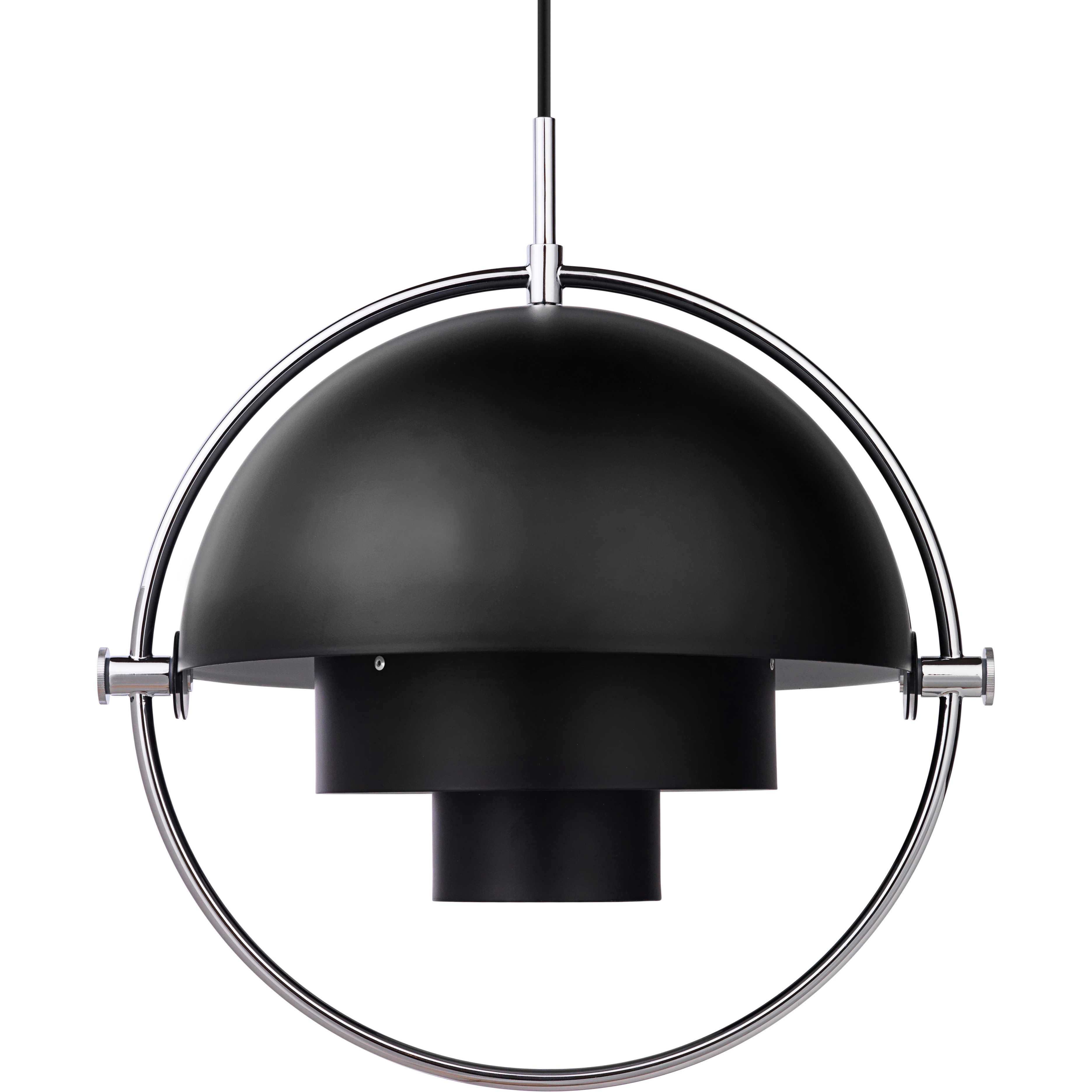 Grote hoeveelheid omverwerping dans Gubi Multi-Lite hanglamp small chroom/zwart | Flinders