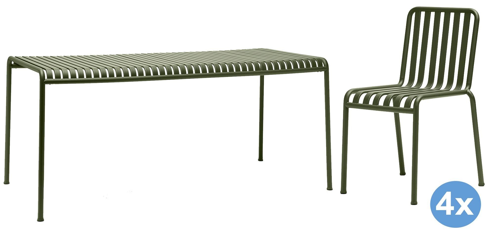 Oneerlijk teugels Bondgenoot Hay Palissade tuinset 170x90 tafel + 4 stoelen (chair) | Flinders
