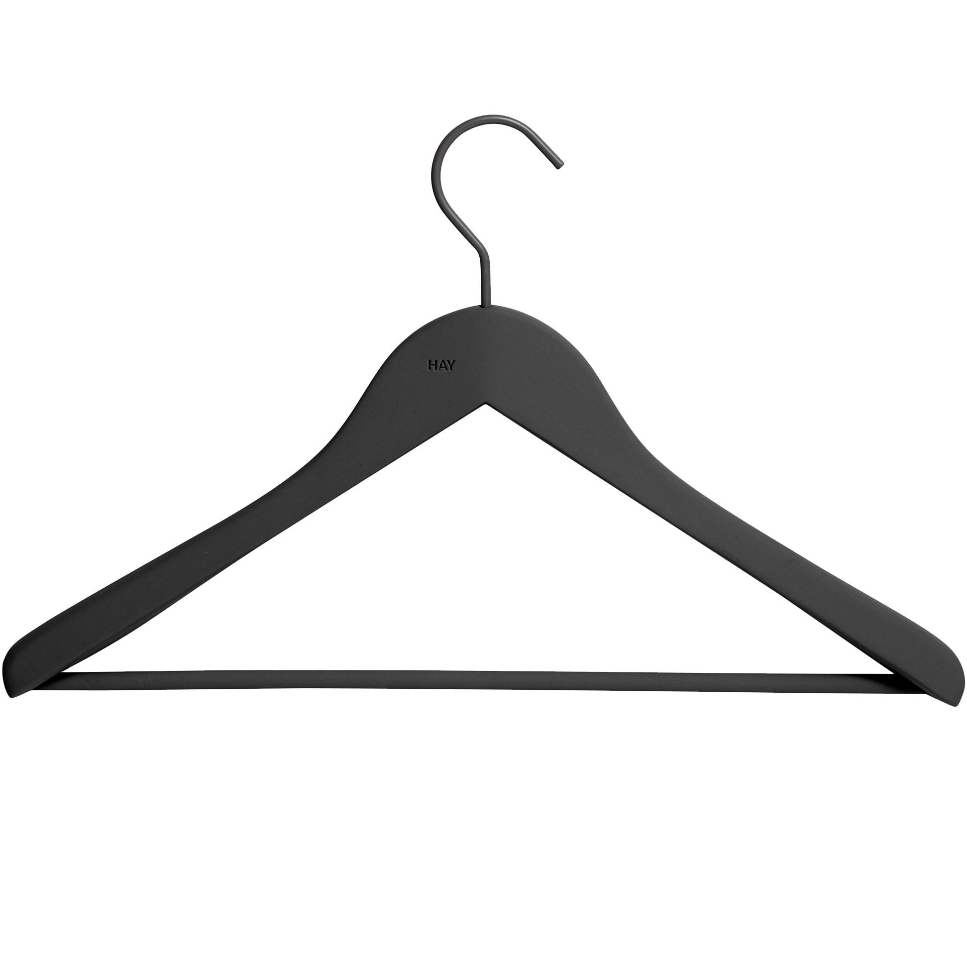omdraaien erosie Bondgenoot Hay Soft Coat kledinghanger set van 4 met midden wide black | Flinders