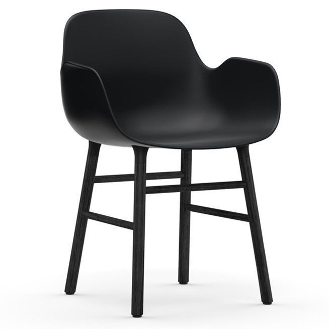 doen alsof schaal straf Normann Copenhagen Form Armchair stoel met zwart onderstel zwart | Flinders
