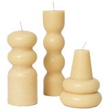 2193 Torno kaarsen set van 3 pale yellow