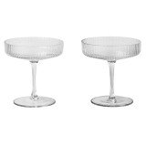 2193 Ripple champagne glas set van 2 Clear