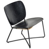 3235 Miller fauteuil zwart frame zwart leer