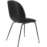2826 Beetle stoel, onderstel zwart, leer zwart, biezen zwart