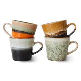 5604 70's Ceramic Cappuccino mok kopjes set van 4 verve