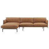 152 Outline bank 3-zits met chaise longue links silk leather cog
