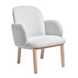 28439 Dost fauteuil eiken onderstel lichtgrijs