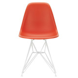 1860 Eames DSR stoel wit gepoedercoat onderstel, Poppy Red