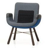 1860 East River Chair fauteuil stofmix blauw