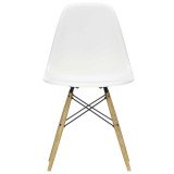 1860 Eames DSW stoel geelachtig esdoorn onderstel, White