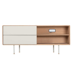 28477 Fina dressoir tv-meubel 150x45 Mushroom 4176 whitewash