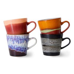 5604 70's Ceramic Americano mok kopjes set van 4 friction
