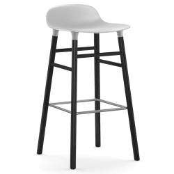 170 Form Barstool barkruk 75cm met zwart onderstel wit
