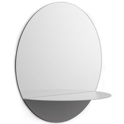 170 Horizon Round Ø34 spiegel met plankje grijs
