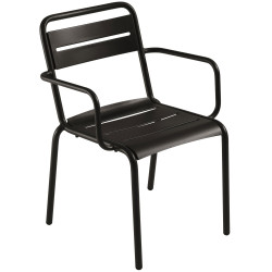 Emu Star aluminium tuinstoel met armleuning zwart
