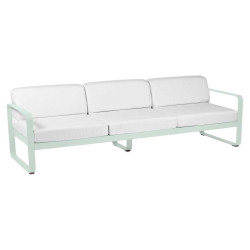 Fermob Bellevie 3 zits tuinbank kussen wit Ice Mint