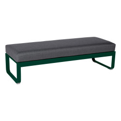 Fermob Bellevie eetbank kussen antraciet Cedar green