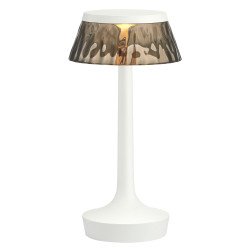 148 Bon Jour Unplugged tafellamp LED oplaadbaar wit, kap fumé
