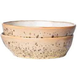 5604 70's Ceramic Pasta bord set van 2 tiger