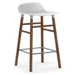 170 Form Barstool barkruk 65cm met walnoten onderstel wit