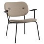 Co Lounge fauteuil zwart eiken, gestoffeerd Lupo Sand
