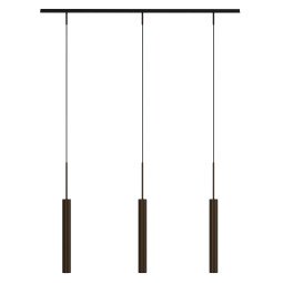 Tubulaire Rail cluster 3 hanglamp lineair Bronzed Brass