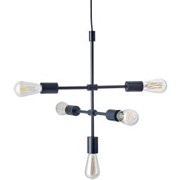 Piper Lounge hanglamp 5-arms mat zwart