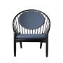J166 fauteuil eiken zwart donkerblauw