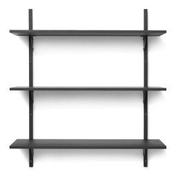 2193 Sector Shelf wandplank triple wide Dark Stained Ash/Black Bras