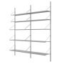 Shelf Library H1852 Double wandkast roestvrijstaal