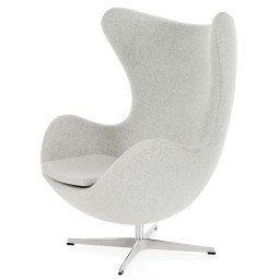 5070 Egg Chair fauteuil Divina Melange 120, polished aluminium