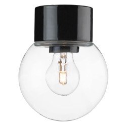 10923 Classic Globe plafond- en wandlamp Ø15 transparant zwart