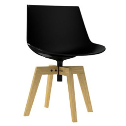 Flow Chair stoel met naturel eiken onderstel zwart
