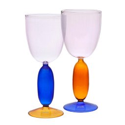 Boon wijnglas Pink/Amber/Blue set van 2