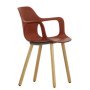 Hal Armchair Wood stoel naturel eiken onderstel, baksteen