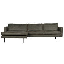 Rodeo 3-zits bank met chaise longue links army