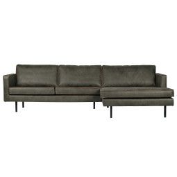 Rodeo 3-zits bank met chaise longue rechts army
