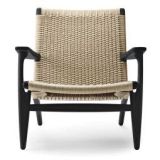 CH25 fauteuil natural paper cord, zwart eiken