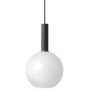 Opal Sphere hanglamp wit, groot zwart
