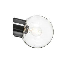 Classic Globe wandlamp porselein IP54 180mm helder zwart