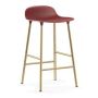 Form Barstool barkruk 65cm met messing onderstel rood