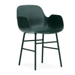 Form Armchair stoel met stalen onderstel groen