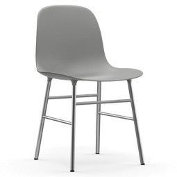 Form Chair stoel met verchroomd onderstel grijs