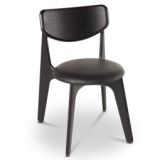 Slab Side chair stoel gestoffeerd zwart
