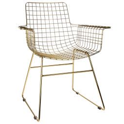 Wire Armchair stoel messing