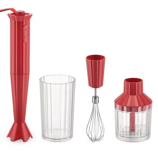 Plissé handmixer rood