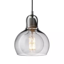 Mega bulb hanglamp Ø18 zilver, zwart snoer